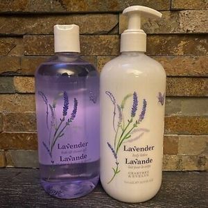Crabtree & Evelyn Lavender Bath & Shower Gel/Body Lotion 2-pc set. 16.9 oz. each